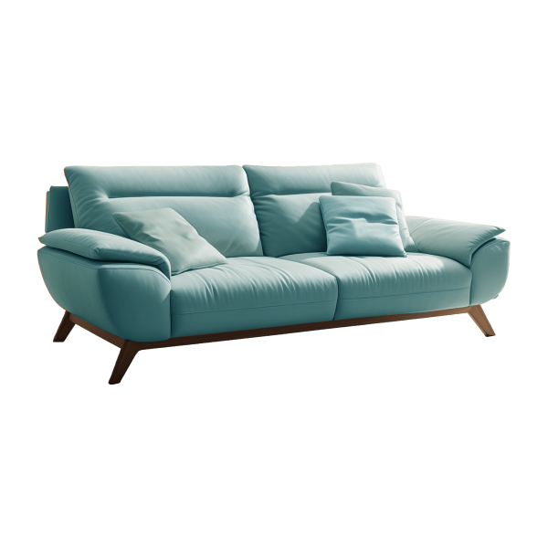 Mid Century Leather Sofa - Image 3
